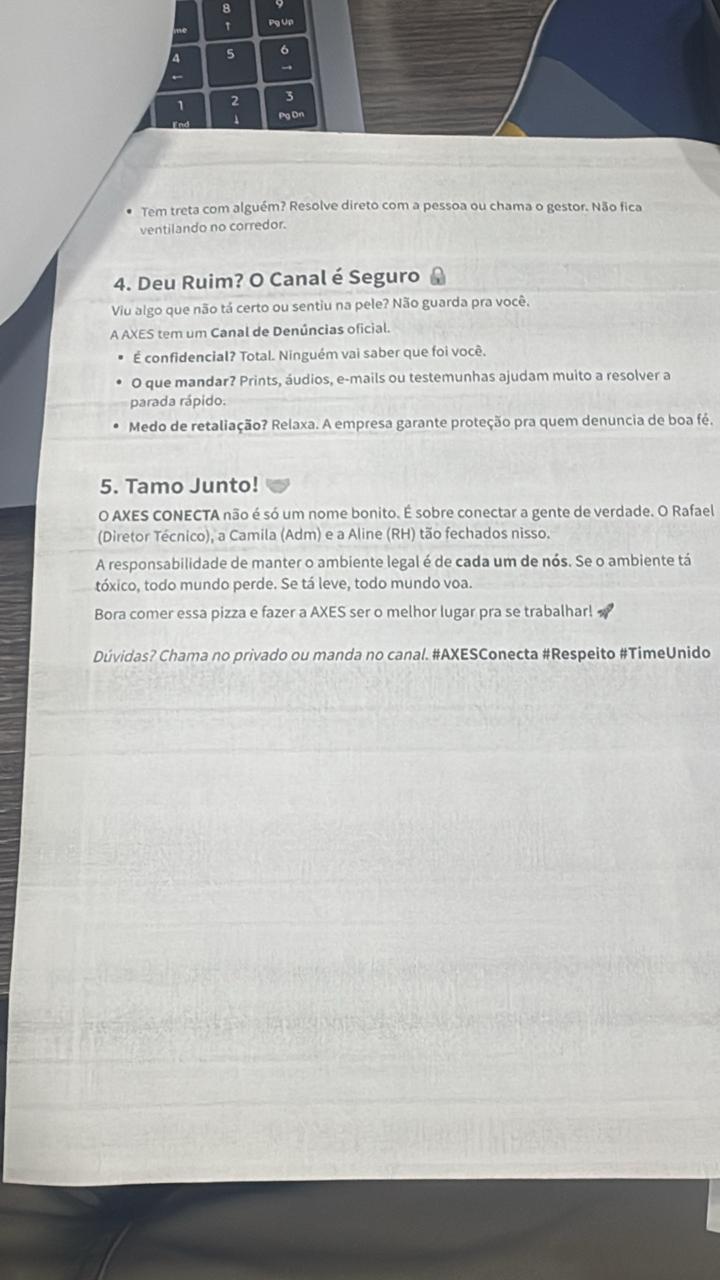 Conteúdo sobre Canais de Denúncia